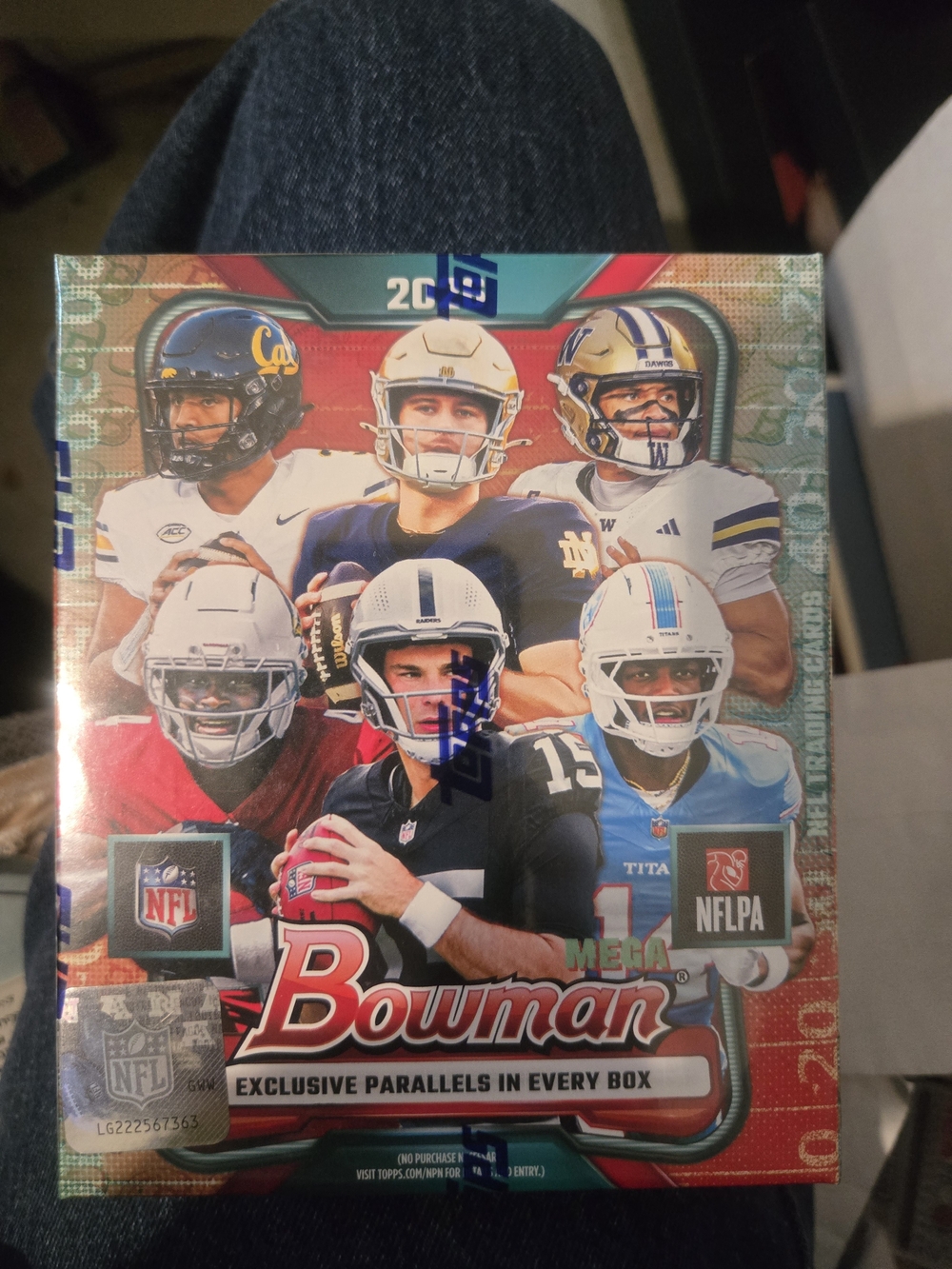 Topps Bowman Mega Football Trading Card Box - Red, Blue, Gold 2026